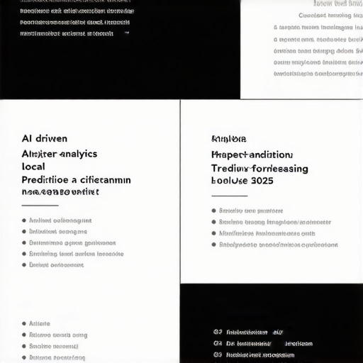 Infographic showing interconnected elements of AI analytics, hyper-local citations, and trend forecasting for local SEO success in 2025.