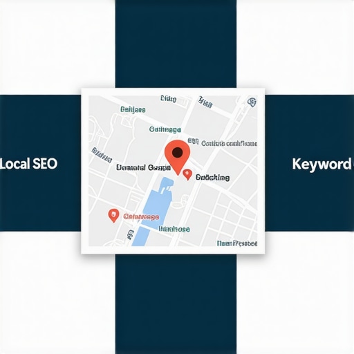 Infographic illustrating local SEO techniques, map insights, and keyword tracking