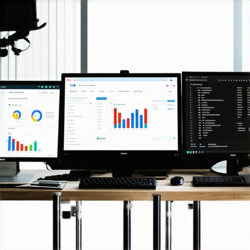 A workspace with screens showing local SEO rankings, citations, and reviews dashboard.