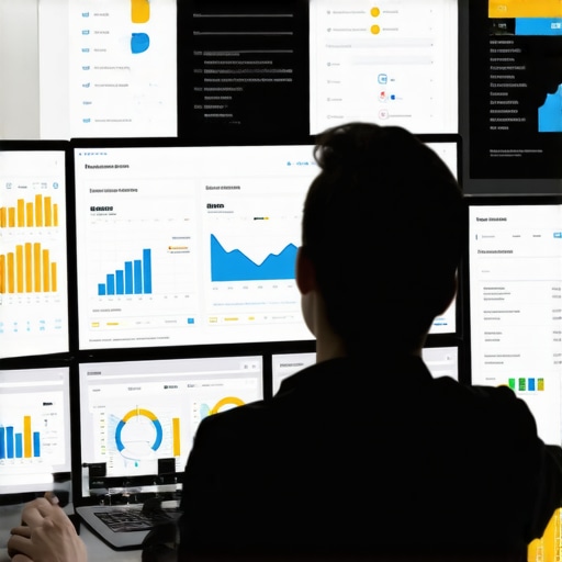 A digital marketer analyzing multiple screens with SEO analytics, citations, and reviews.