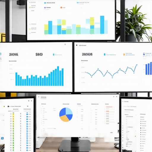 Workspace with SEO dashboards displaying rankings, citations, and analytics. Focus on tools used for continuous local SEO maintenance.
