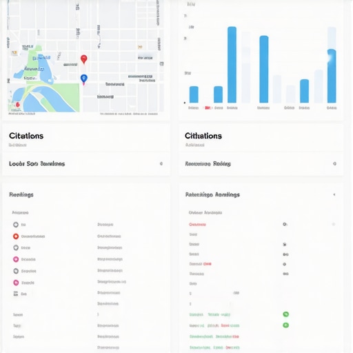 A comprehensive analytics dashboard displaying local map rankings, citation status, and map insights.