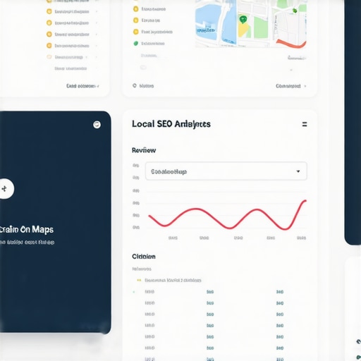 A comprehensive local SEO analytics dashboard displaying review, citation, and maps data
