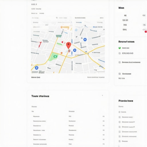 Digital SEO Dashboard with Tools Integration A high-tech dashboard showing local SEO metrics, maps data, and review analytics for effective tool management