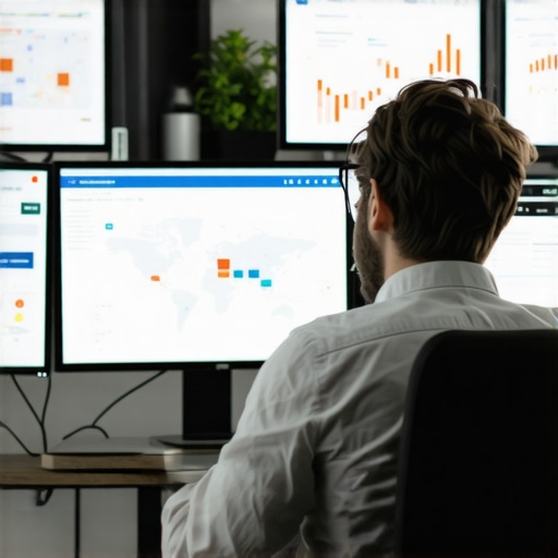 Digital dashboard displaying local SEO analytics and maps
