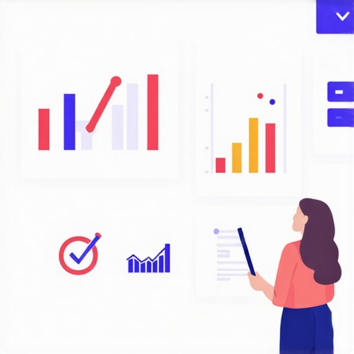 A computer screen displaying various SEO analytics dashboards with checkmarks indicating maintenance tasks