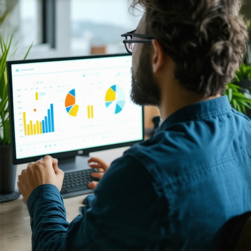 Marketer analyzing local SEO data dashboards