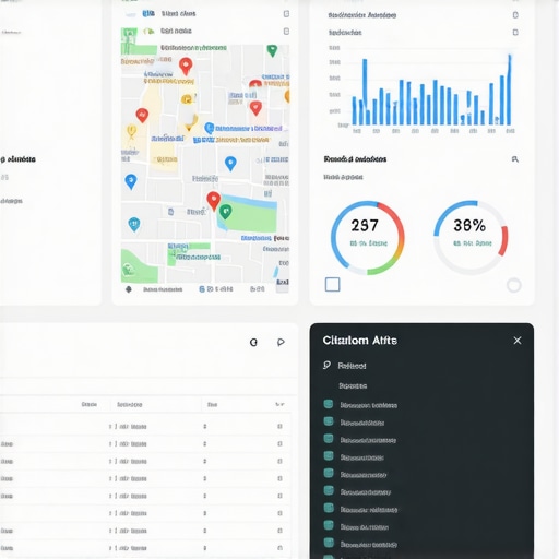 An image of a local SEO dashboard displaying rankings, map insights, and citation alerts.