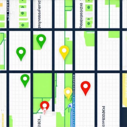 Heat map of local search rankings across a neighborhood grid