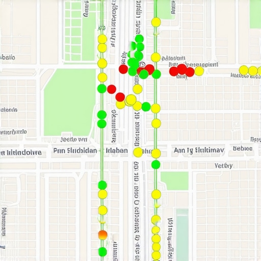 A map interface showing local SEO rankings on a hyper-local grid to identify proximity gaps.