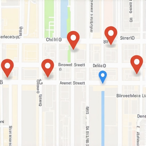 A high-tech local SEO dashboard visualizing rank changes across a neighborhood map.