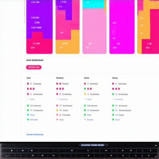 Local SEO Dashboard and Heatmap View Professional local SEO software showing grid ranking heatmap and data analytics.