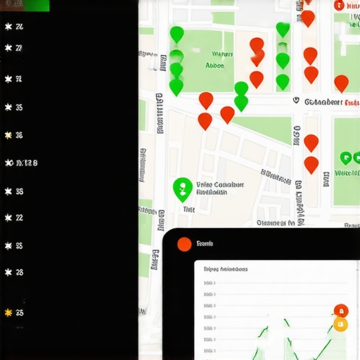 Local SEO Dashboard and Reputation Management View A comprehensive view of a local SEO software dashboard managing map rankings and customer feedback.