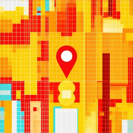 A 3D visualization of a local SEO grid search showing proximity-based ranking fluctuations across a neighborhood.