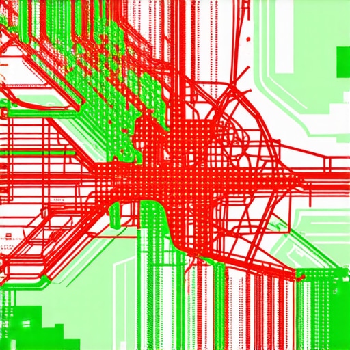 A neighborhood-level SEO rank tracking heat map showing ranking fluctuations by street.
