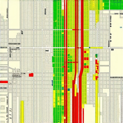 Local SEO Heatmap Grid A digital heatmap showing local search ranking density across a neighborhood grid.