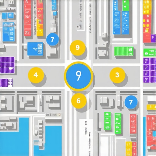 A 3D map showing how local search rankings change based on geographic proximity.