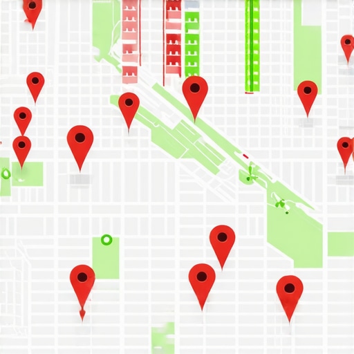 Local SEO Map Grid Proximity Visualization A map grid showing inconsistent local search rankings across different neighborhoods.