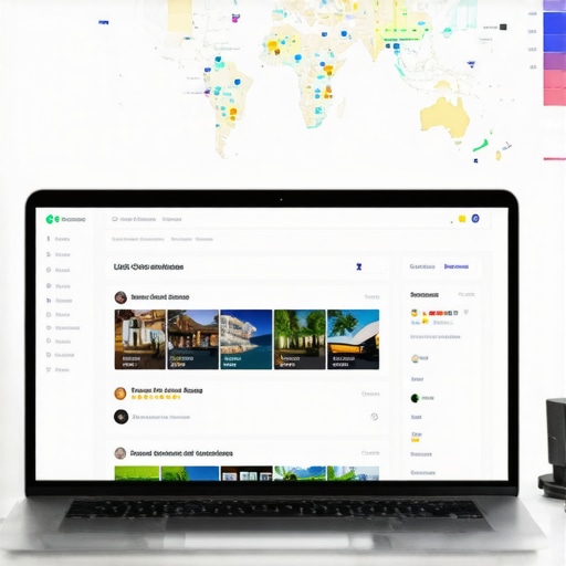 A digital dashboard showing map pack rankings and review management data for a local business.