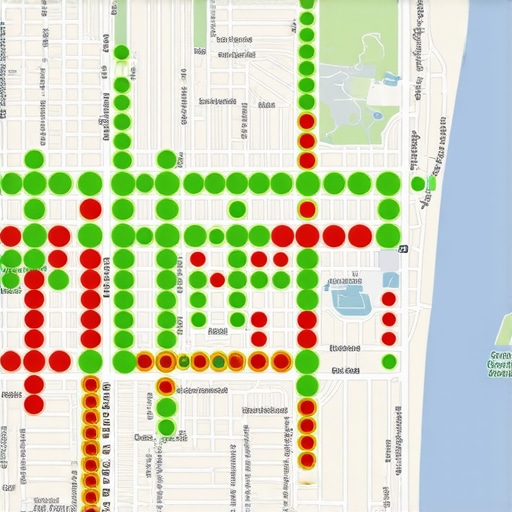 Local SEO Proximity Grid Dashboard A visual representation of local ranking proximity across a neighborhood grid.