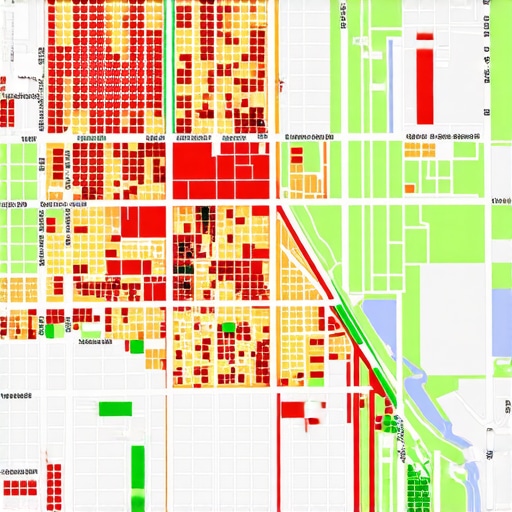 A heatmap showing how business rankings change based on the searcher's physical location.