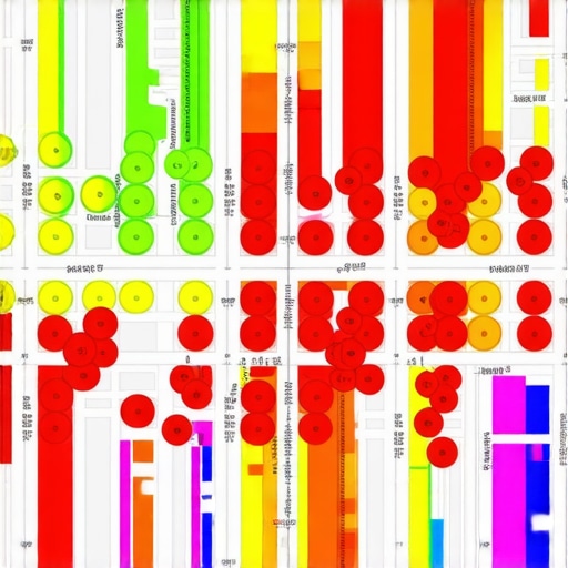 Local SEO Proximity Heat Map A visual representation of local search rankings showing proximity drop-off.