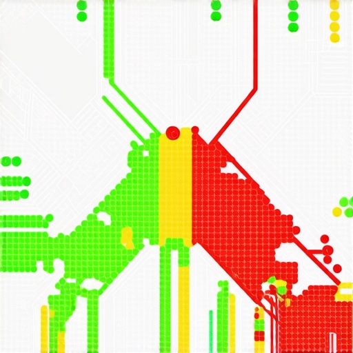 A heatmap showing how local search rankings vary by geographic location in a city.