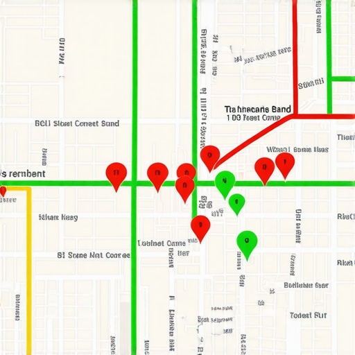 A visual representation of local search rankings across a neighborhood grid.
