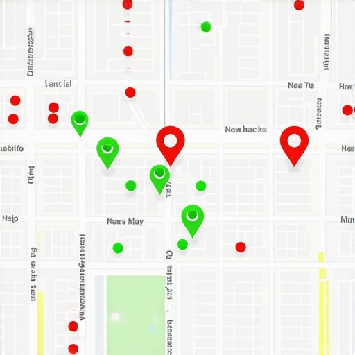 Local SEO Ranking Grid Dashboard Visualizing local map pack rankings across a neighborhood grid for business monitoring.