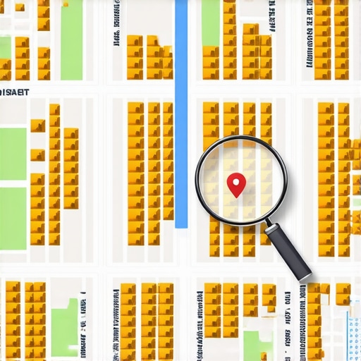 A heatmap showing local search ranking positions across a city grid.
