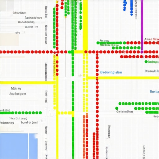 Local Search Grid Heatmap Visualization A visual grid showing how local SEO rankings vary block by block in a city neighborhood.