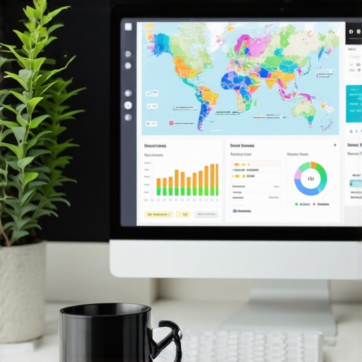 A professional local SEO software dashboard showing heatmap data and maps analytics for business growth.