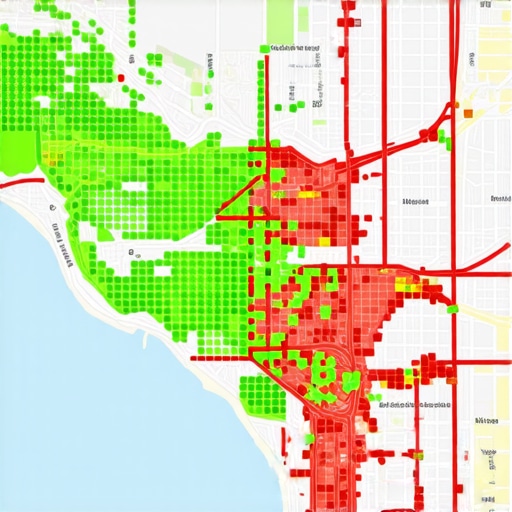 A local SEO rank tracker dashboard showing business visibility across different neighborhoods.