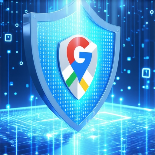 Securing Local Business Data from Malicious Edits Digital security shield protecting a local business map listing from data hijacking.