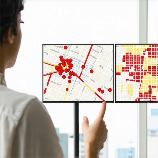 Visualizing Hyper-Local Ranking Grid Proximity A detailed map grid showing local SEO ranking positions across different city blocks