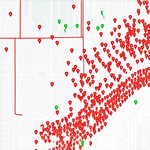 Visualizing Local Proximity Gaps A local SEO heatmap showing different ranking positions across city neighborhoods