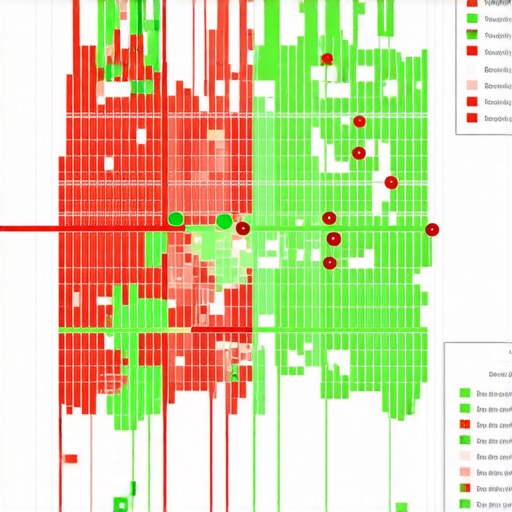 A local SEO heatmap showing ranking fluctuations based on geographic proximity to the business.