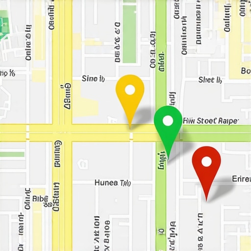 A map-based SEO grid showing how business rankings vary by geographic proximity.