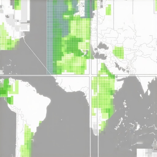 Visualizing Map Visibility Expansion A heatmap showing business ranking growth across neighboring towns