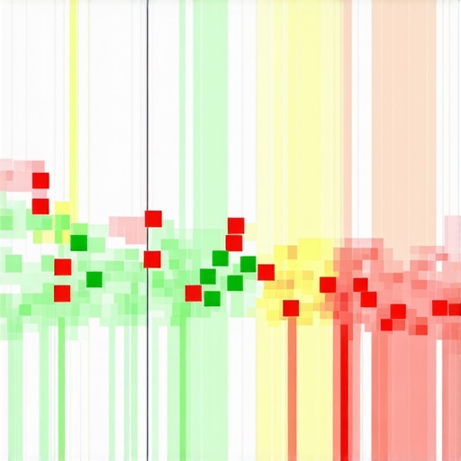 A geographic heat map showing how local rankings fluctuate block-by-block.