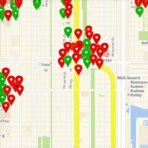 Visualizing the Proximity Gap in Local SEO A local SEO heatmap showing ranking fluctuations across different city neighborhoods.